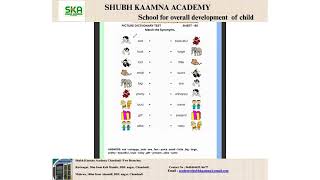 📍Picture Dictionary-90 | Synonym Matching  | Kid's Worksheet | Shubhkaamna Academy
