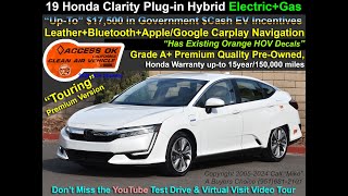2018 Honda Clarity Plug in Hybrid Black Touring White 12 23