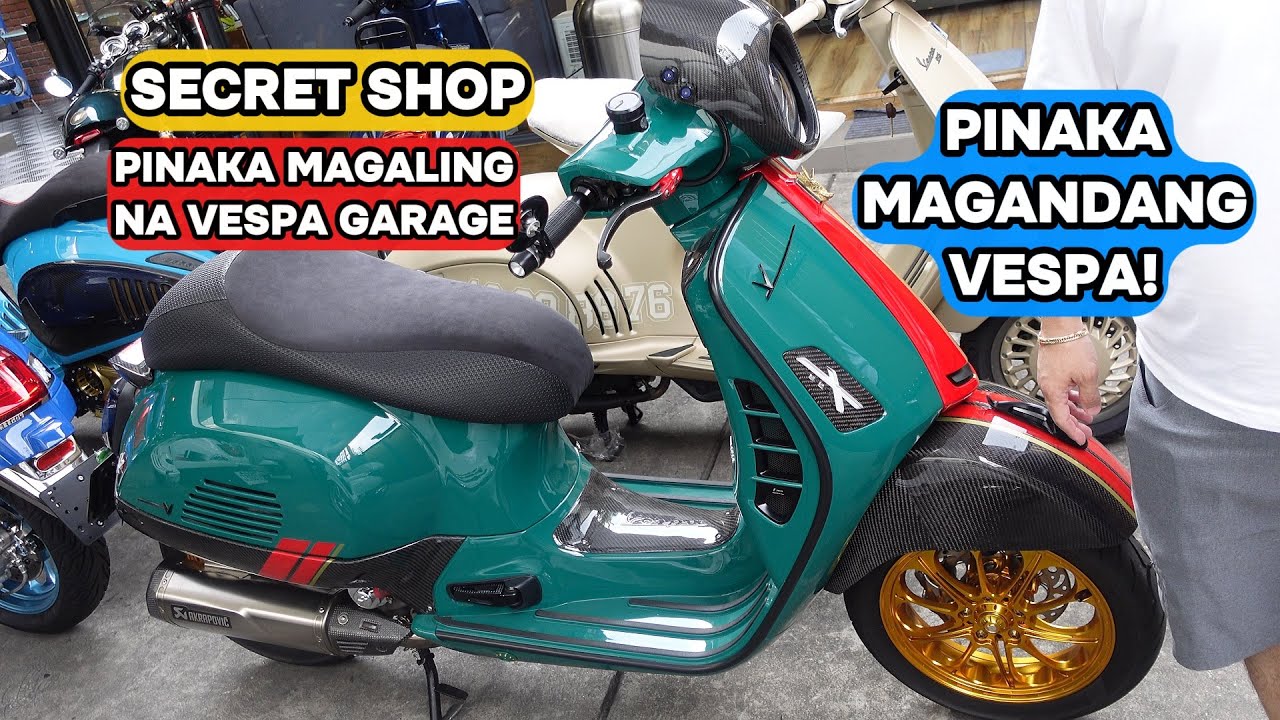 PINAKA MAGANDA AT PINAKA MAGALING NA VESPA GARAGE! SOBRAG PANALO NG MGA SET UP! PYR VESPA MOTOGARAGE