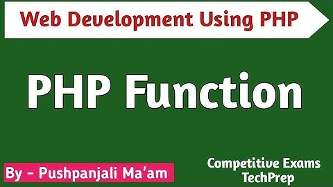 Lec - 1.14 PHP Function in Hindi