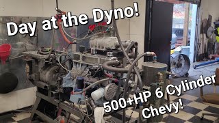 Supercharged 250ci Chevy 6 cylinder on the dyno! 500+ horsepower pulls!