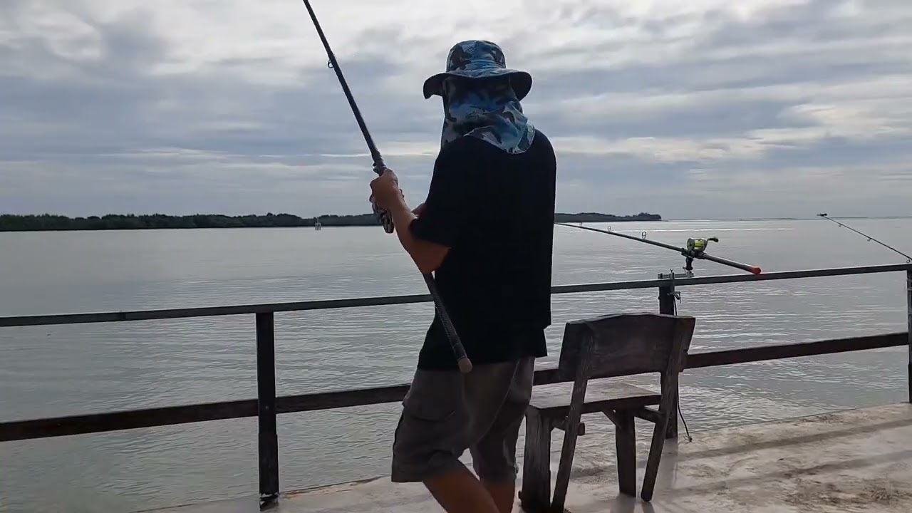 หาปลาเห็ดโคนที่แหลมใหญ่ ตัวใหญ่แต่หายาก เหยื่อหนอนแดงและกุ้ง#fishing #fish #casting #ตกปลา #shimano