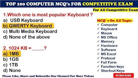 TOP 100 COMPUTER MCQ