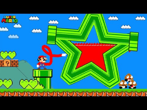Super Mario Bros. but Everything Mario Touches Pipes Turns into Star
