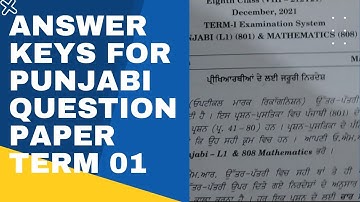 PSEB Class 8th Punjabi Question Paper Answer keys 2021| Punjabi Term 01 Answer keys 2021  #pseb