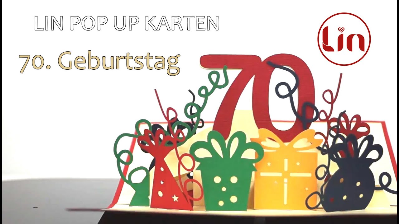 Pop Up 3d Karte Zum Geburtstag 3d Klappkarte 70 Geburtstag Youtube