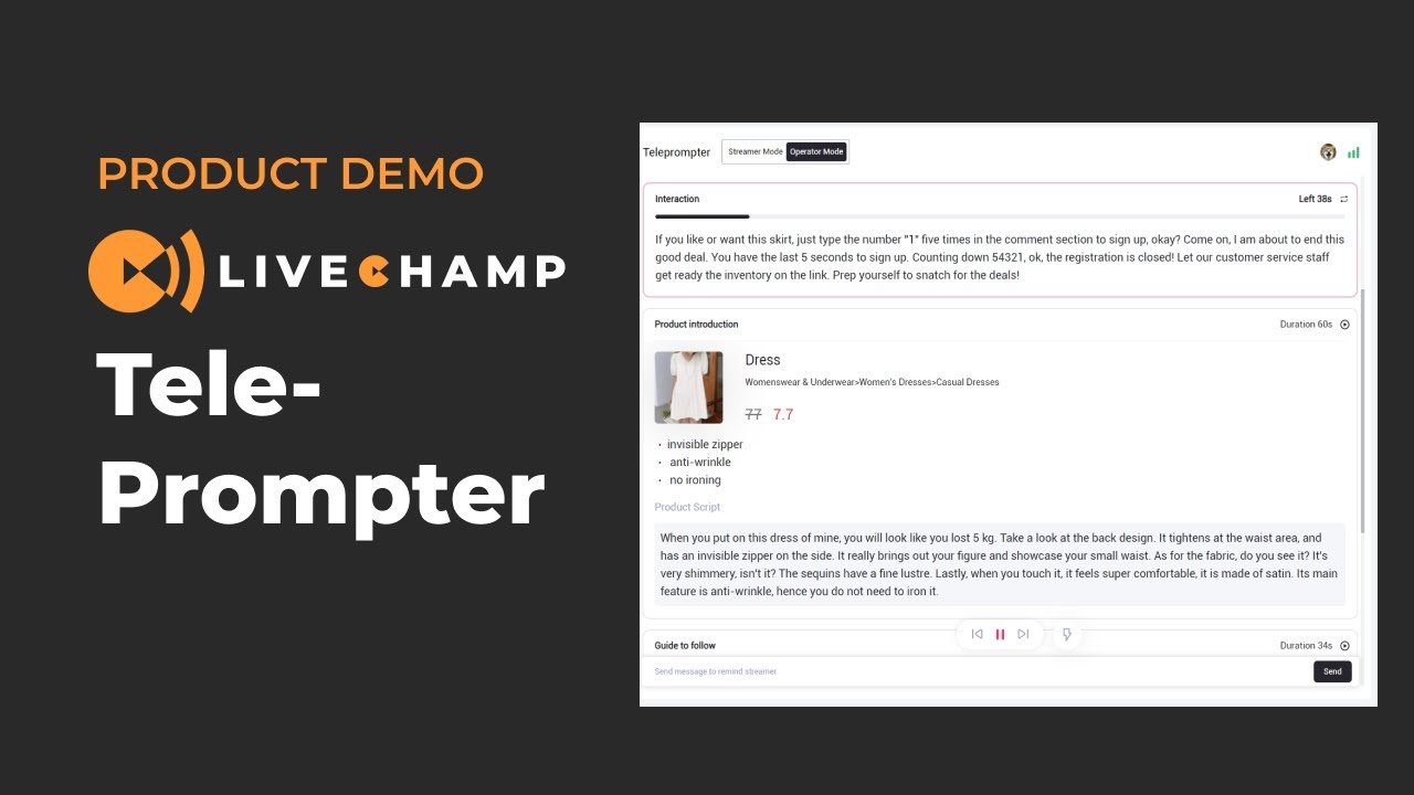 LiveChamp Teleprompter Product Demo Video YouTube