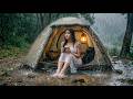 CAMPING ON THE RIVER DURING HEAVY RAIN‼️ SLEEP SOUND UNDER THE RAIN
