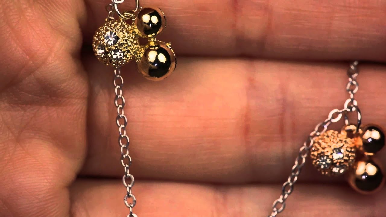 Three Tone Ball Pendants Necklace YouTube