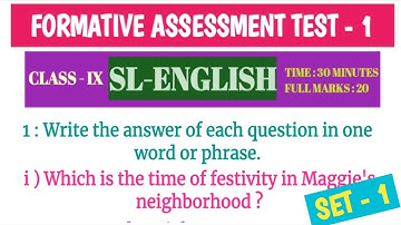 Class 9 Formative Assessment - 1 / F.A - 1 Questions with Answers of Class 9 # Odia Sahayata #