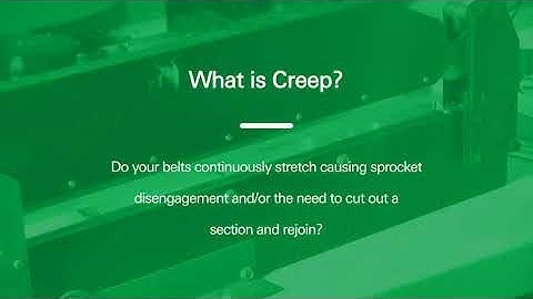 Habasit Cleandrive 7 Day Creep Test vs. unreinforced monolithic belts