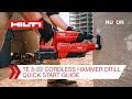 Hilti Nuron TE 5-22 Cordless Long Body Hammer Drill - Quick Start Guide