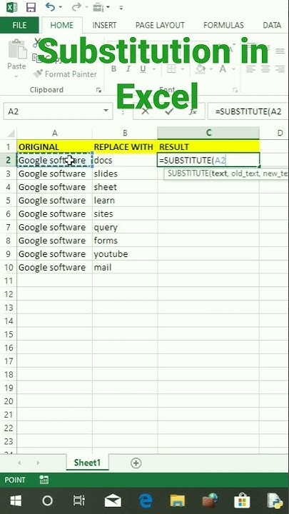 Replace a word with another using Excel Substitution #short #excel # ...