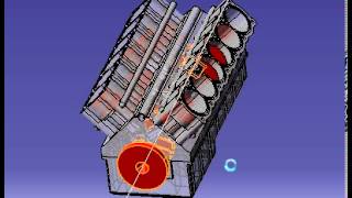 Engineering Graphics and Modelling: v12 Engine Simulation