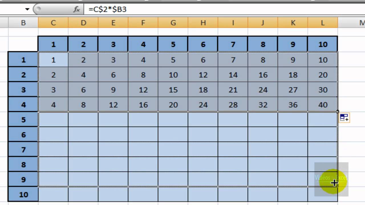 excel-2007-t-a-cr-er-une-table-de-multiplication-youtube