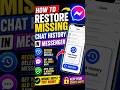 How To Restore Missing Chat History in Messenger | Easy Recovery Guide👍#urdu #chatalternative #hindi