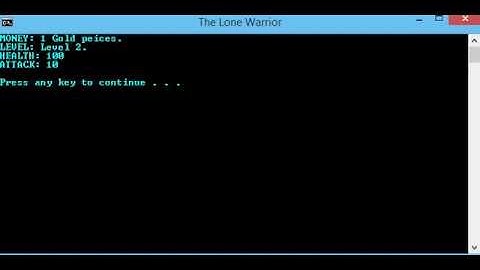 The Lone Warrior-Batch File game