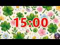 15 Minute Classroom Timer 🍀 Lucky Clover Spring Countdown
