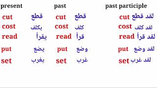 انكليزي صف ثالث متوسط التصريف الثالث للفعل