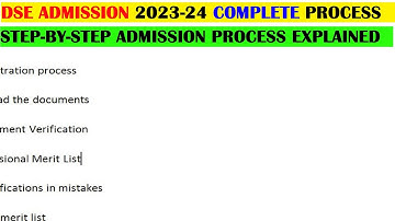 DSE Engineering Admission 2023-24 process || Step by step admission process