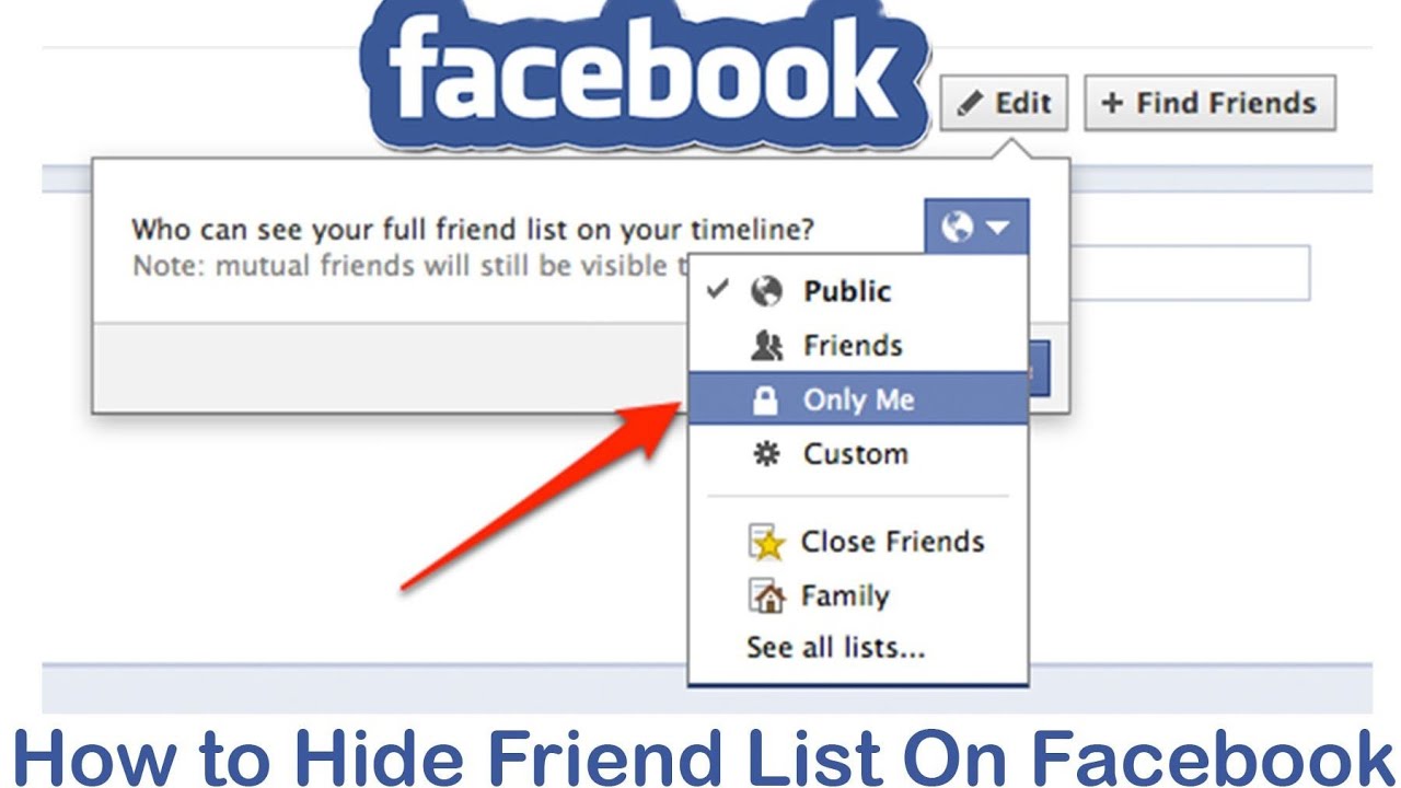 How to hide facebook friend list from others - YouTube