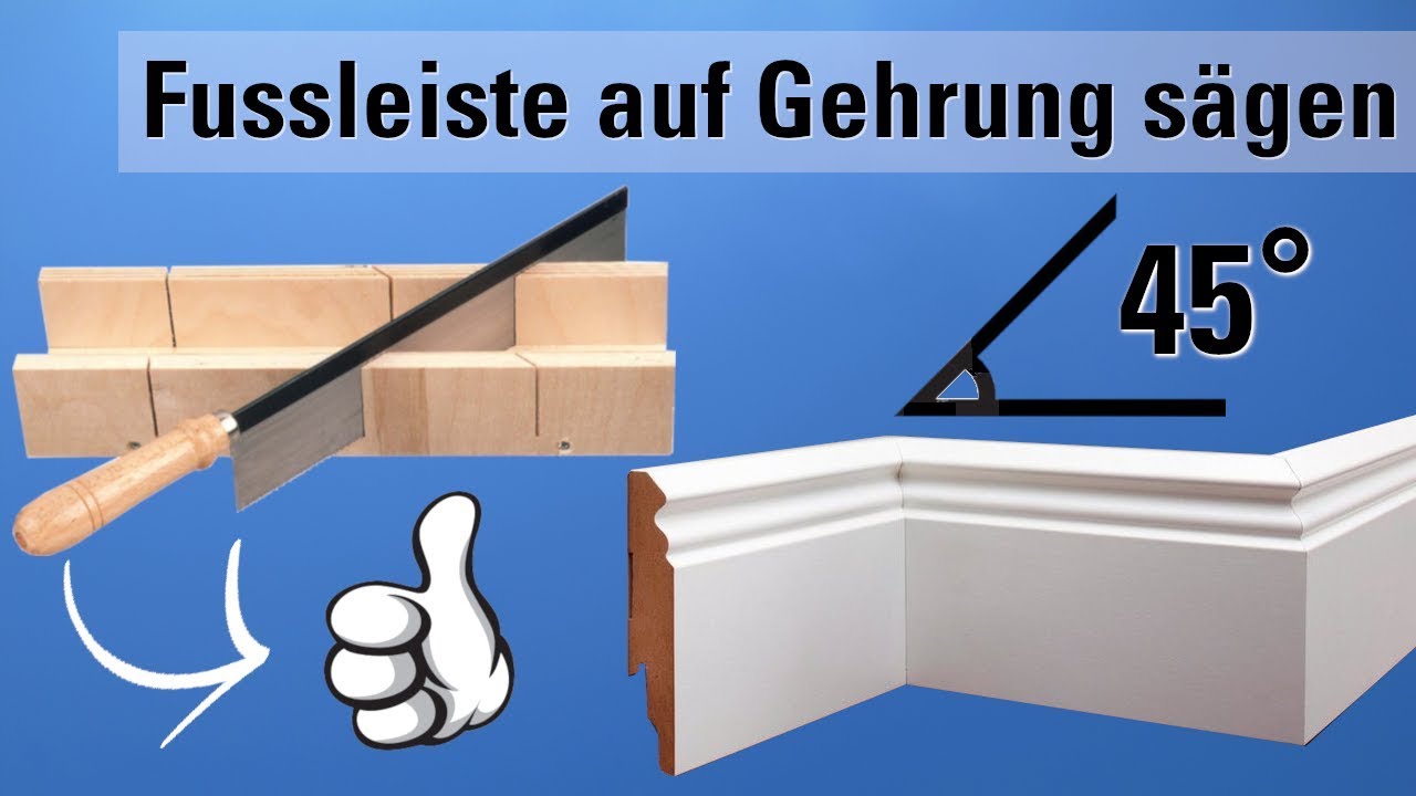 New Fußleisten auf Gehrung sägen | Sockelleisten schneiden und anbringen | Ohne teures Werkzeug