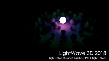 LightWave 3D 2018: PBR Light Falloff Distance Null scene rendered
