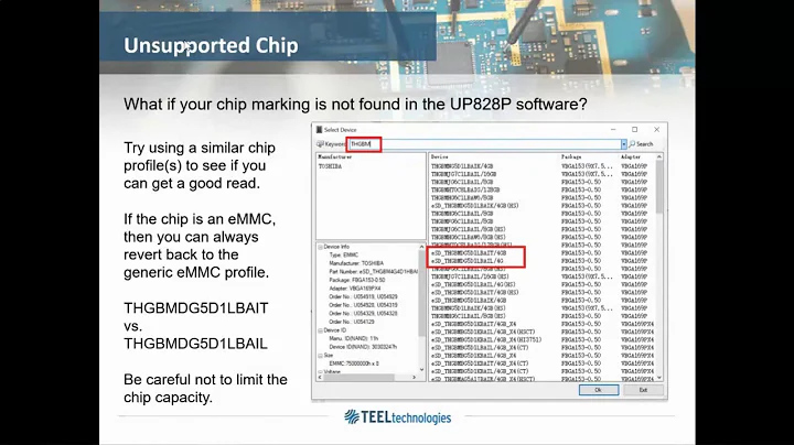 Chip selection using the UP828P