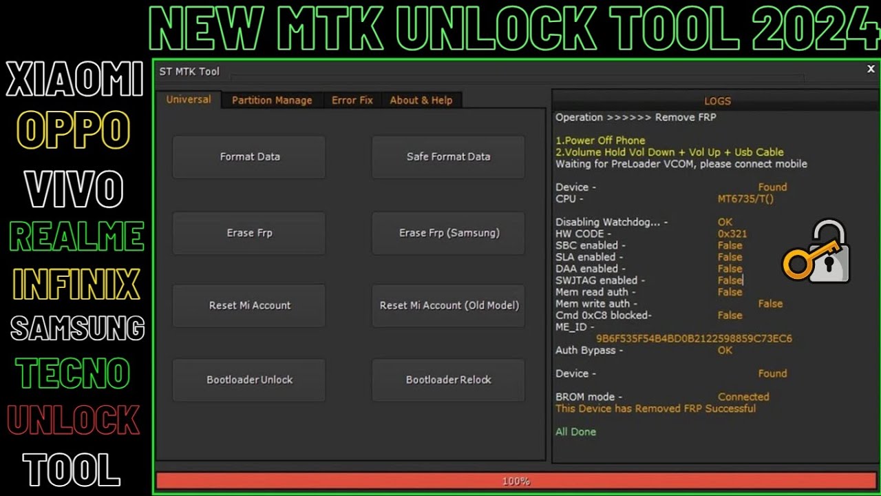 MTK NEW SECURITY UNLOCK TOOL 2024,MTK UNLOCK TOOL,VIVO MTK NEW UNLOCK ...