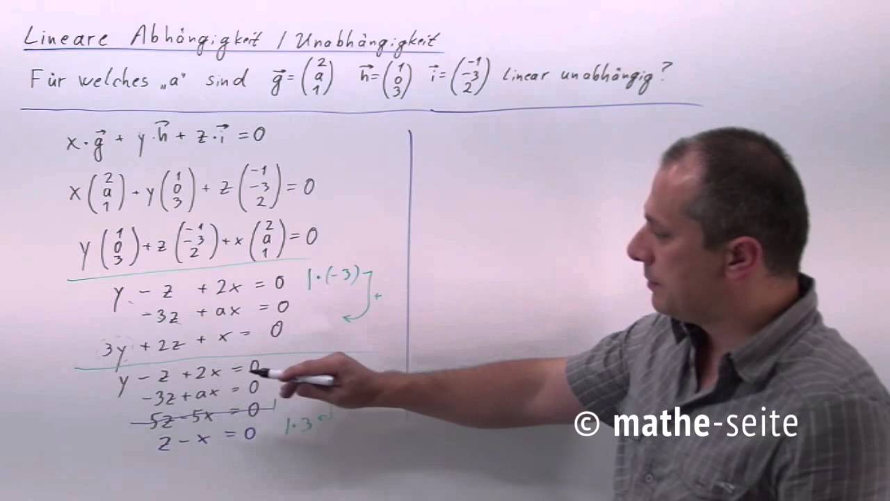 Lineare Unabhängigkeit Von 3 Vektoren www.youtube.com
