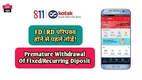 Premature Withdrawal Of Fixed Deposit & Recurring Deposit | Break Premature FD/RD