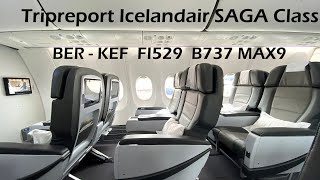 SAGA Class - Icelandair - B737 MAX9 - Berlin-BER to Keflavik + Tempelhof Lounge BER - Business Class