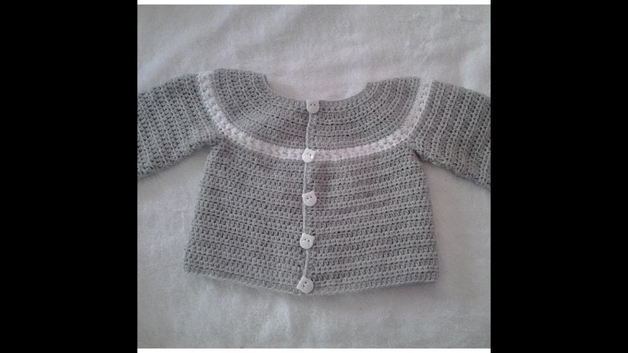 Chaquetita O Chambrita A Crochet Para Bebe Parte 2