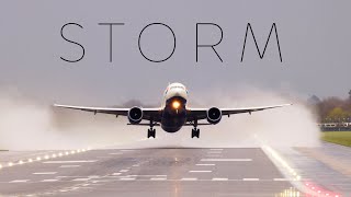 Boeing 777 Massive Spray Takeoff in Severe Stormy Weather