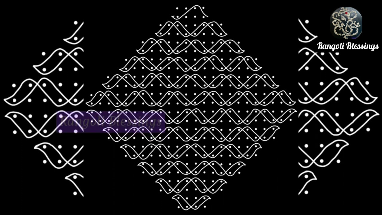 24 Dots Rangoli | Easy Carpet Rangoli | Big Chukki Rangoli | Sikku Kolam | 21 dots kolam new designs