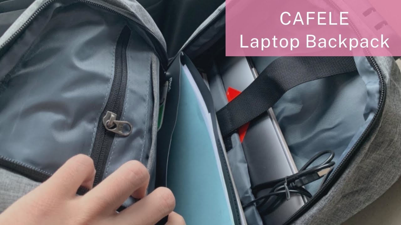 cafele laptop backpack Backpack,Waterproof Large 17in for Trip School Work Bookbag Computer Rucksack with USB Charging Port,Water Resistant Sturdy Backpack for Men Women,Grey CAFELE Backpack,Waterproof Large 17in Laptop