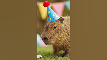Capybara Enjoying a Birthday Party #shortvideo #capybara #animalshorts