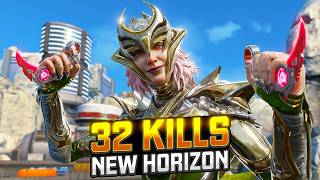 NEW Horizon INSANE 32 KILLS and 6,600 Damage Apex Legends
