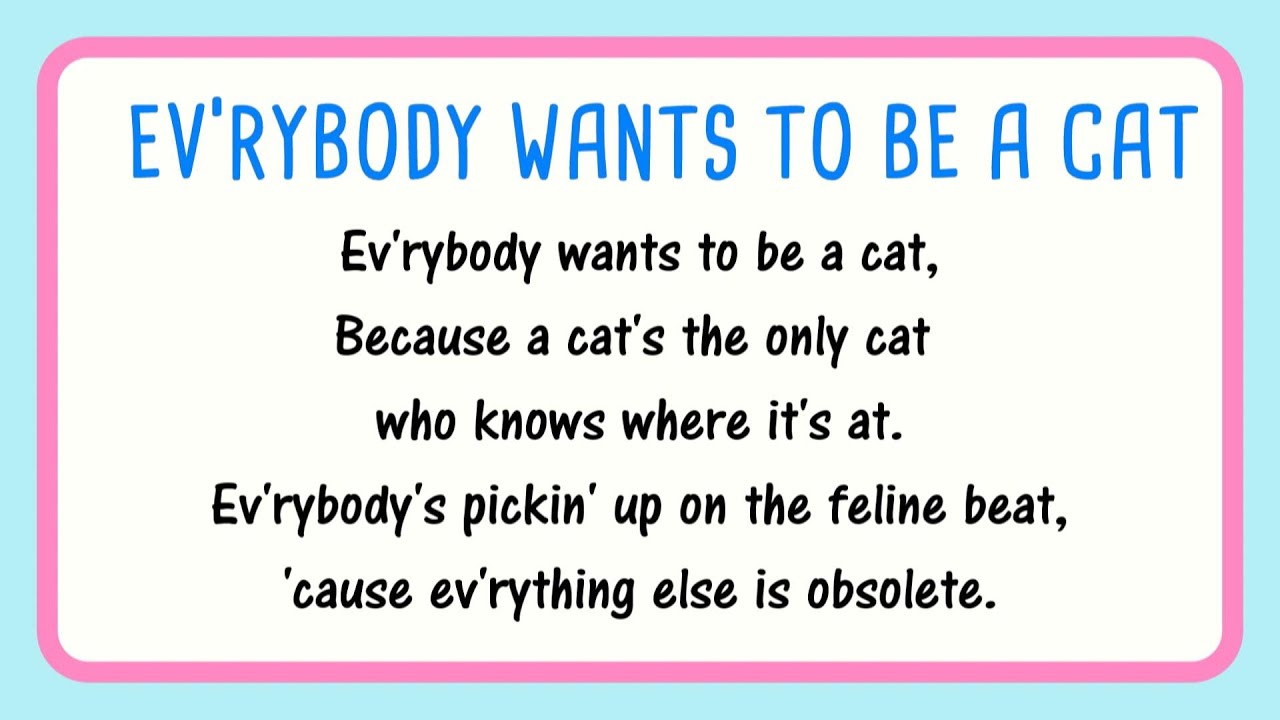 Everybody Wants To Be A Cat Lyrics Aristocats Piano Melody Only YouTube