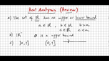 Metric and Topological Spaces 1, Lower and upper bound