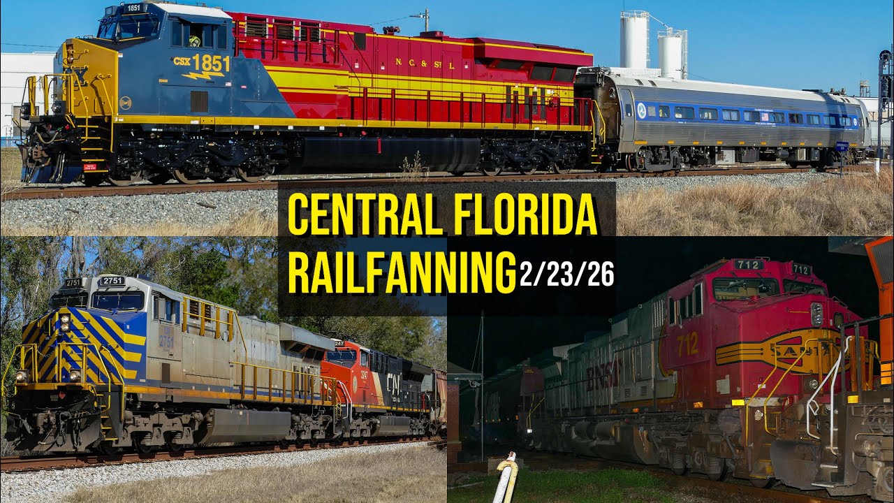 Central Florida Railfanning 2/23/26 ft. BNSF 712, CN Power, CSX 6900 & 1851 On The FRA Train!