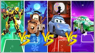 Tiles Hop Bumblebee vs Mater Vs His Sister vs Super Mutants vs Lightning McQueen #tileshop #skibidi