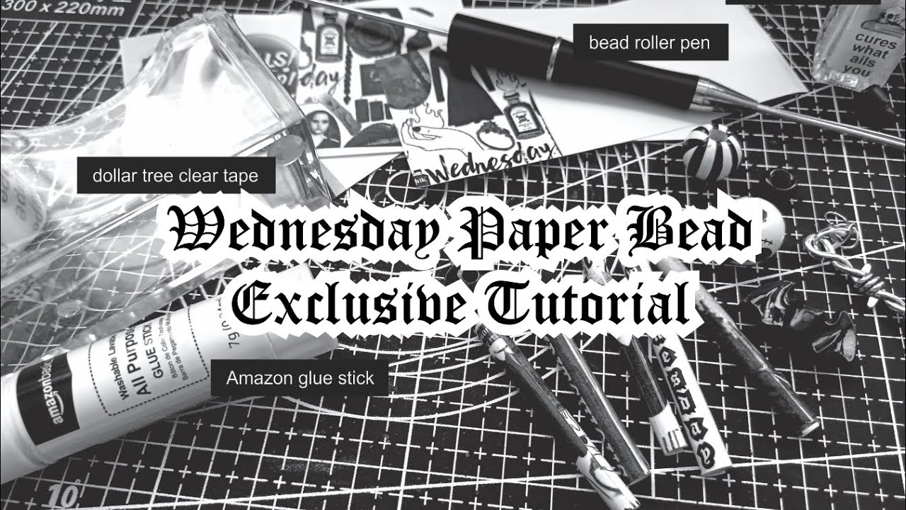 ☪ Wednesday Addams paper bead tutorial and freebie!! // Using Exclusive Aug Box Craft Kit!