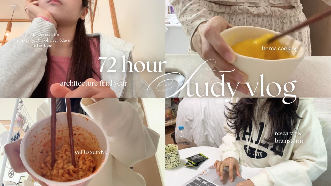 (productive) 72hour study vlog 📚, senior arch student, thesis research days, homecooking 🍝