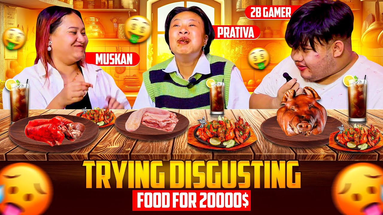 PRATIVA X MUSKAN Eating Disgusting Food For 20,000 Rs Challenge!!❌Must Watch !!