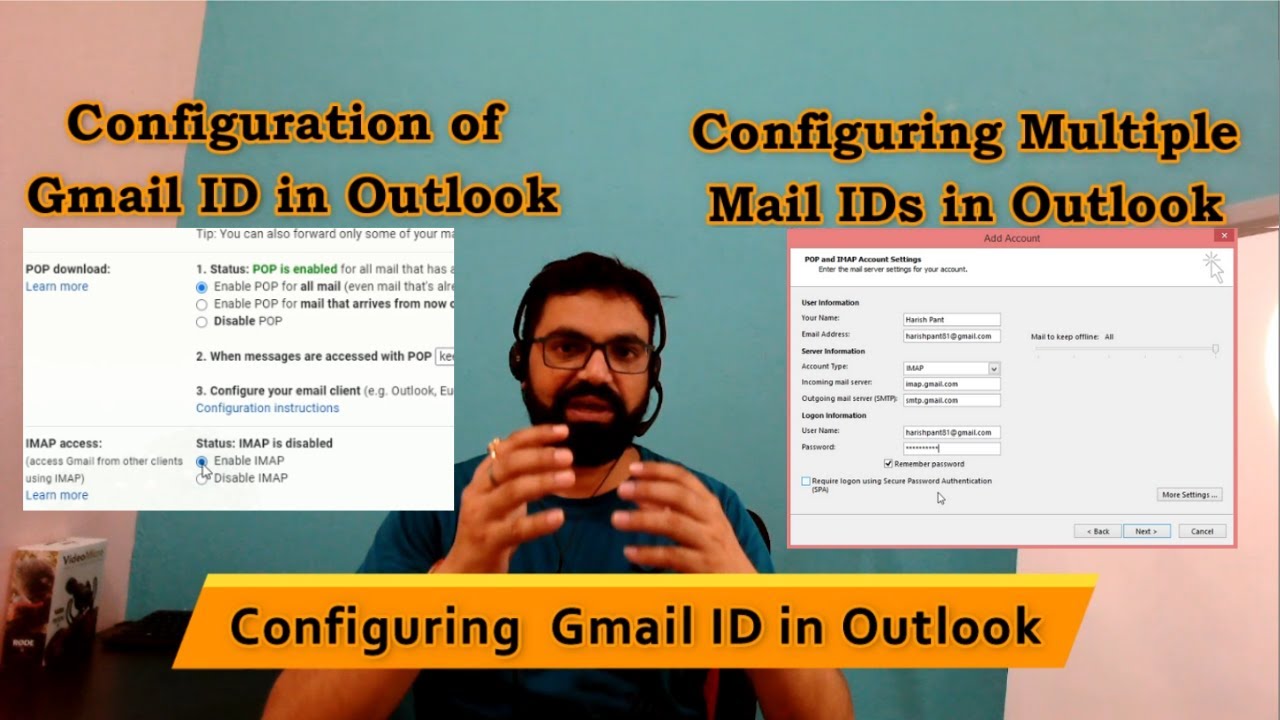How to configure Gmail in Outlook | Setup Gmail on Outlook - YouTube