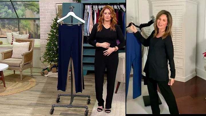 Susan Graver Printed Liquid Knit Pull On Straight Leg Pants on QVC 