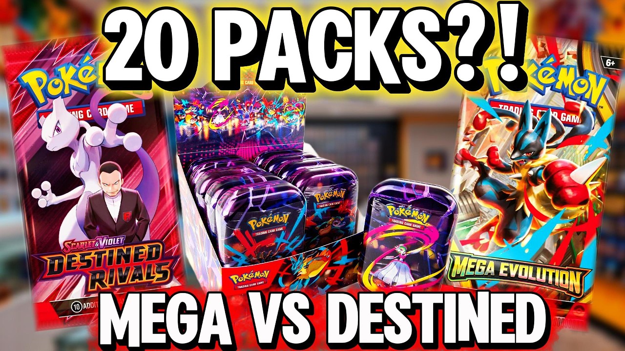 Mega Rivals Sealed Mega Evolution Tin Display Opening | Mega Evolution vs Destined ...