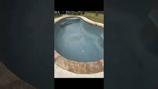 Aqua blue mini pebble. Pool remodel, remove existing plaster/ no bonding agents. #poolremodel