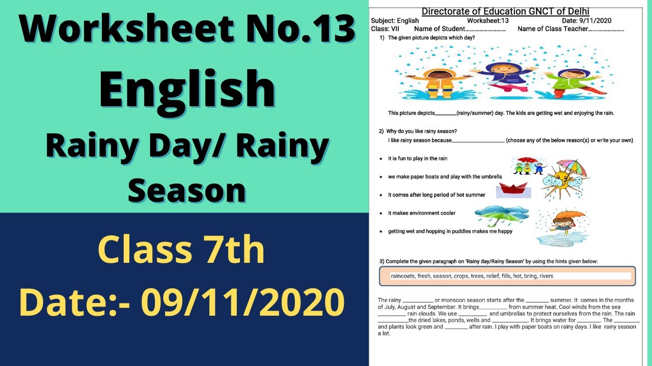 worksheet-13-english-class-7-9-11-2020-english-class-7-english-worksheet-13-youtube